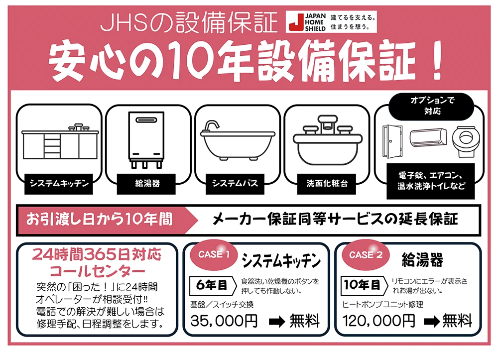 安心の10年設備保証